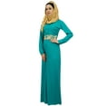 thumbnail image 3 of Bimba Turquoise Ladies Muslim Abaya Rayon Dress Jilbab With Cotton Hijab-22, 3 of 5