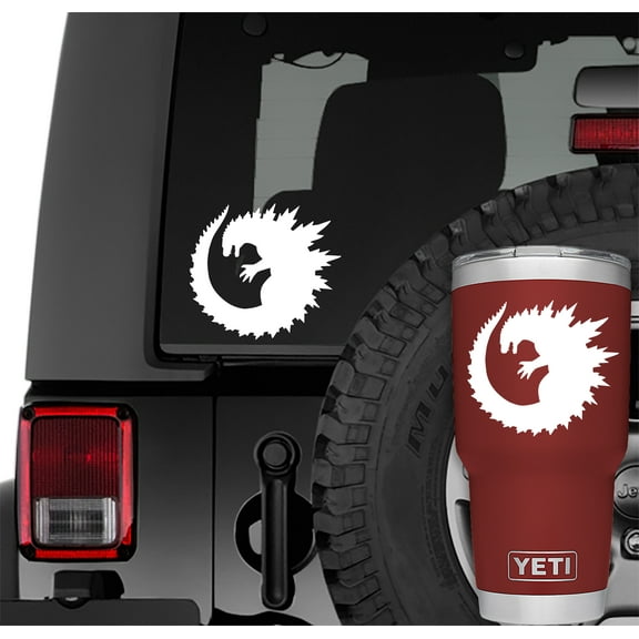 Collectible Decals Round Godzilla Vinyl Decal Sticker