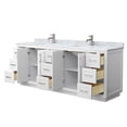 thumbnail image 3 of Wyndham Collection Miranda 84" Plywood Double Bathroom Vanity in Nickel/White, 3 of 6
