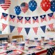 thumbnail image 4 of CaiYueKe Patriotic Burlap Banner 4th of July USA Flag Pennant Bunting Garland Red Blue Star Stripes Triangle Banner for Independence Day Home Party Mantle Fireplace Wall Decor, 4 of 6
