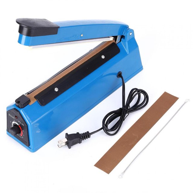 Rdeghly Machine de Scellage Manuelle Portable Bleue avec Poignée Résistante à la Chaleur et Antirouille de 8 Pouces, pour Entrepôt à Domicile