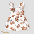 thumbnail image 3 of PatPat 3 Pack Toddler Girl Floral Print/100% Cotton Button Design Sleeveless Dress, White+Brown+Mutil-color, Girl: 3-4 Years, 3 of 13