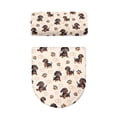 thumbnail image 5 of HELLHERO Universal Toilet Lid Covers Set Adjustable Elastic Bottom Dust-Proof Bathroom Toilet Cozy Set Soft Bathroom Supplies Machine Washable U-Shaped, Dachshunds, 5 of 8