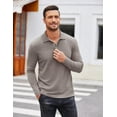 thumbnail image 5 of COOFANDY Men's Casual Polo Shirts Long Sleeve Textured Knit Tee Shirt Wrok Tshirts, 5 of 8
