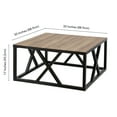 thumbnail image 4 of Evelyn&Zoe Jedrek 35" Wide Square Coffee Table, Blackened Bronze/Rustic Oak, 4 of 8