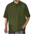 thumbnail image 1 of Birdeem Chemises pour Hommes Chemise à Manches Courtes Boutonnée Sport Couleur Unie Col Rabattu, 1 of 12