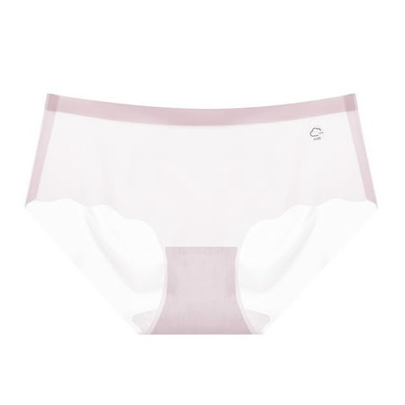 Grandest Birch 3PCS Women Underpants Ultrathin Seamless Ice SIlk Solid Color Low Waist Quick-drying Moisture-wicking Elastic Lady Briefs Sports Panties Daily Wear Female Underwear Purple 36D