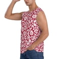 thumbnail image 3 of Fotbe Red Flowers Men's Camiseta sin Mangas Estampada para Hombres, Playera Casual para Gimnasio, Entrenamiento, Playa-Large, 3 of 7