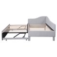thumbnail image 5 of Twin Size Upholstered L-Shaped Daybed with Pop Up Trundle, Linen Sofa Bed Converts to Irregular King, No Box Spring Needed for Guest Room Living Room, Gray, 5 of 8