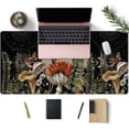 thumbnail image 3 of Cute Forest Witch Magic Mushroom Desk Mat Black Large Extended Mouse Pad XXL Desk Pad Gaming Mousepad Keyboard Mouse Mat for Computer Laptop 31.5''''X15.7'''' Non-Slip Rubber Base with Stitched Edges, 3 of 6