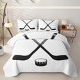 thumbnail image 2 of Erosebridal Sport Hockey Stick Bed Spread Queen,Ice Ball Game Queen Coverlet Set For Boys,3pcs, 2 of 7