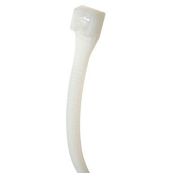 Cable Tie, White, Nylon, 8-In., 20-Pk.