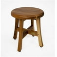 thumbnail image 5 of EcoDecors® Shoji® 13.5” Teak Wood Round Compact Shaving Shower Foot Stool, 5 of 7