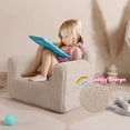 thumbnail image 4 of Kids Snuggly-Soft Sherpa Chair, Cuddly Toddler Foam Chair for Boys and Girls, Light Grey, 4 of 9
