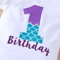 thumbnail image 5 of SonxaHe Newborn Girl's Outfits Birthday Short Sleeve Bodysuit Scale Print Pants Baby Stylish Cozy Summer Outfit Set,3-Piece Purple,Size 6-12 M, 5 of 8