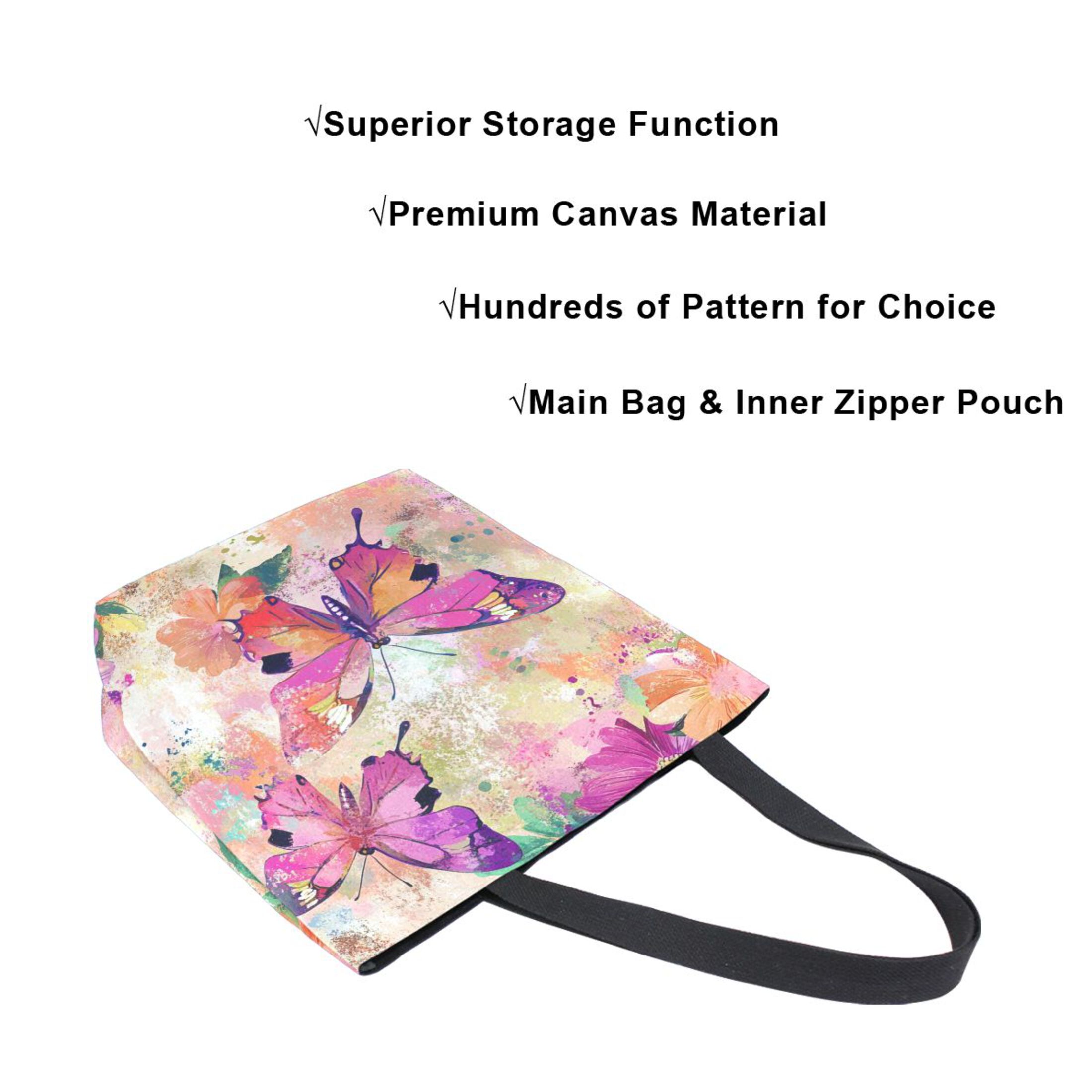 DIXRUYEE Tote Bag Women Weekender Travel Bag Shoulder Handbag Butterfly Ballet in A Floral Dream Printed