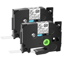 GREENCYCLE 2PK Compatible for Brother P-touch 12mm 8m White on Clear TZ TZe TZe-135 TZ-135 TZe135 TZ135 Laminated Label Tape use in PT-P700 PT-P750W PT-D210 PT-D400 PT-D600 Label Maker