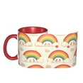 thumbnail image 4 of Cute Face Rainbow Coffee Mug Fun Custom Ceramic Mugs 11oz Red, 4 of 5