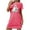 Hot Pink, variant on MuZeFu Short Sleeve Nightgown Sleep Dress for Women Sleepwear Women's Oversized Short Nightgown Fashion Chest Print Short Sleeve Nightdress