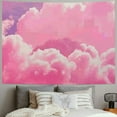 thumbnail image 2 of Shiartex Pink Cloud Tapestry Pink Tapestry Sky Tapestry Wall Hanging for Ceiling Backdrop Wall Decor for Teen Girl Women Bedroom Living Room Dorm 60x50inch, 2 of 6
