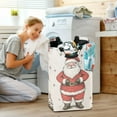 thumbnail image 5 of Yayeee Freestanding Laundry Hamper with Handle Collapsible Large Storage Basket for Clothes, Beige Christmas Santa, 5 of 7