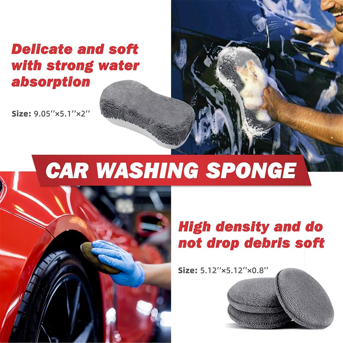 Kit De 9 Outils De Nettoyage Auto En Microfibre - Brosse Roue, éponge, Applicateurs Cire, Chiffons Pour Intérieur/extérieur