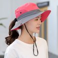 thumbnail image 1 of Sombrero para el sol para mujer, protección UV, ala ancha, cola de caballo, agujero, ligero, ajustab Abanopi Sombrero de sol para mujer, 1 of 7