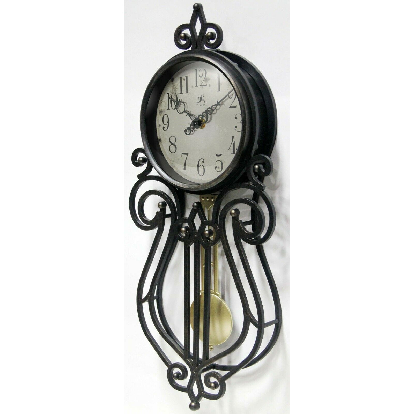 Infinity Instruments 9" x 20" Bronze Analog Asymmetrical Modern Farmhouse Wall Clock