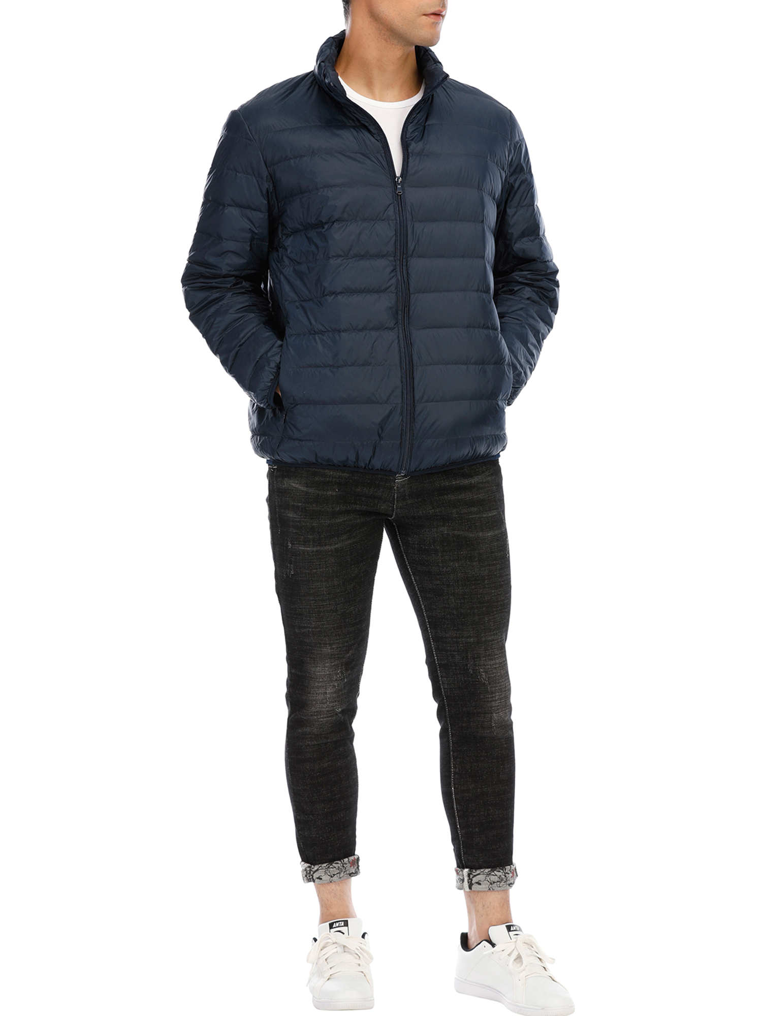 Men's Big & Tall Packable Zipper Puffer Down Jacket Lightweight Water Resistant Down Jacket Insulation Winter Warm Windproof Puffer Jacket - image 2 of 8
