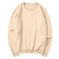 thumbnail image 4 of Trgacdwlo Womens Crewneck Sweatshirt Long Sleeve Pullover for Women Solid Color Fall Winter Warm Fleece Sweatshirt Womens Khaki XXL, 4 of 7