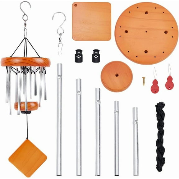 Wind Chimes for Outside Garden Wind Chimes Deep Tone with 10 Tuned Tubes and Hook Elegant Round Chime Memorial Wind Chimes for Garden Patio Yard Zen Decor Orange