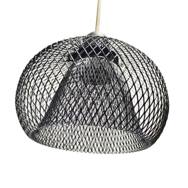 Pantalla de lámpara colgante de hierro, pantalla hueca para restaurantes, dormitorio, pasillo negro esférico Yuyangstore Pantalla tejida