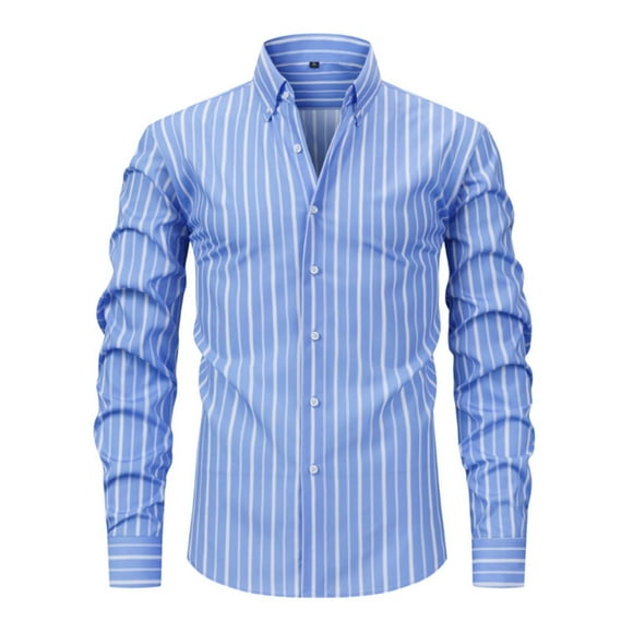 Admvng Mens Dress Shirts Long Sleeve Dress Shirts Casual Solid Regular Tops with Pocket,Sizes M-3XL