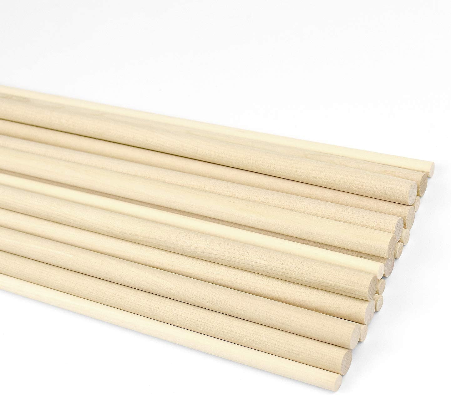 20 Pcs Wooden Dowel Rods for Craft, Unfinished Natural Wood Craft Dowel Sticks 1/4 Inch / 2/5 Inch x 12 Inch