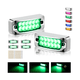 thumbnail image 2 of 6 Plafones 12 Led Lateral Rectangular Fija Estrobo 12-24v Malubero Verde, 2 of 2