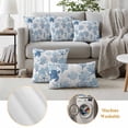 thumbnail image 3 of Navy Blue Grey Coastal Outdoor Pillow Covers,Waterproof Decorative Throw Pillowcases Set of 2,Sea Turtle Nautical Coral Summer Beach Couch Cushion Cases with Zipper for Outside Patio Sofa 20"x12", 3 of 8