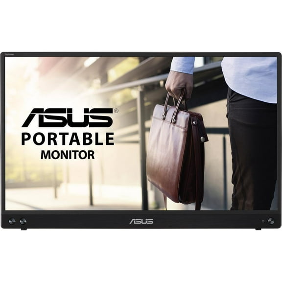 ASUS ZenScreen MB16ACV 15.6" 1080P Full HD, IPS, Eye Care, Flicker Free, Blue Light Filter, Kickstand, USB-C Power Delivery, for Laptop, PC, Phone, Console, Antibacterial Surface Portable Monitor