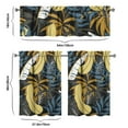 thumbnail image 6 of Kitchen Curtains 36 Inch Short - 3 Panel Set, Rod Pocket Window Curtain with Tropical Leaf Botanical Print, 100% Polyester for Farmhouse, Cafe, Kitchen, Bedroom, Easy Wash, 6 of 6
