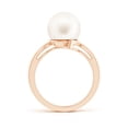 thumbnail image 2 of ANGARA Solitaire Freshwater Cultured Pearl Bypass Ring in 14K Rose Gold for Women | June Birthstone Jewelry for Her, 2 of 10