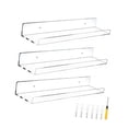thumbnail image 1 of Estante organizador de baño, estante de pared acrílico montado, estante de cocina, ahorradores de espacio, estante flotante, estante de almacenamiento Claro 3 piezas, 1 of 8