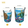 thumbnail image 5 of Balery Little Sea Turtles Round Laundry Basket with Handles Waterproof Freestanding Laundry Hamper for Clothes Toys in the Dorm and Family-Small, 5 of 8
