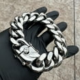thumbnail image 7 of Men's 316L Stainless Steel Miami Cuban Link Heavy Solid Hip Hop Bracelet 22MM Thick 9.5", 7 of 7