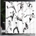 thumbnail image 4 of Ambesonne Sketch Shower Curtain, Various Sports Athletes, 69"Wx84"L, Black White, 4 of 5