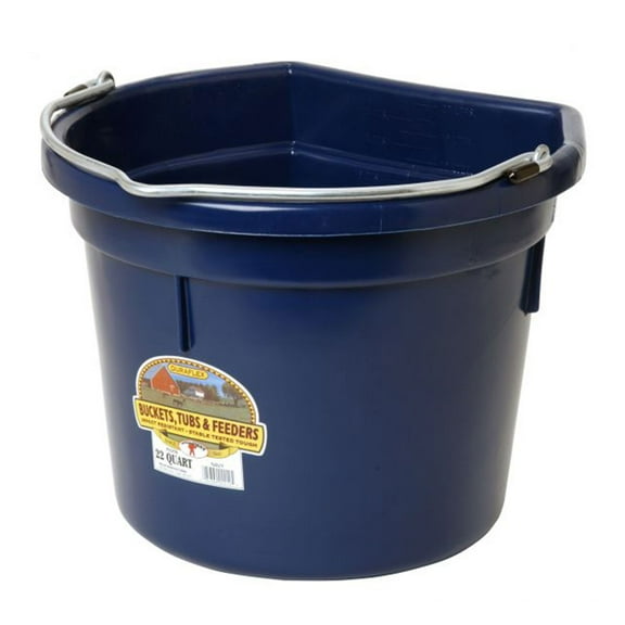 Little Giant Heavy Duty 22 Quart Flat Back Plastic Bucket with Metal Handle