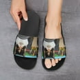 thumbnail image 6 of GZHJMY Stylish Slides for Women Men, The Multi Colored Cat Is Driving A Red Car Soft Flexible Slip-on Sandals Slippers, 6 of 7