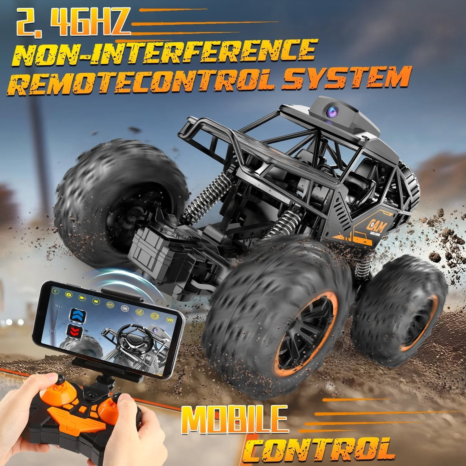 Freecat RC Car, Toys for Boy 8 to 11 Years, 1:18 Remote Control Monster Truck with 1080P HD Camera, 4WD 2.4Ghz Alloy RC Monster Truck Toys for Kids Boys Teens Adults Christmas Birthday Gifts.