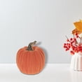 thumbnail image 2 of Dolomite Flocked Pumpkin (Small), 2 of 3