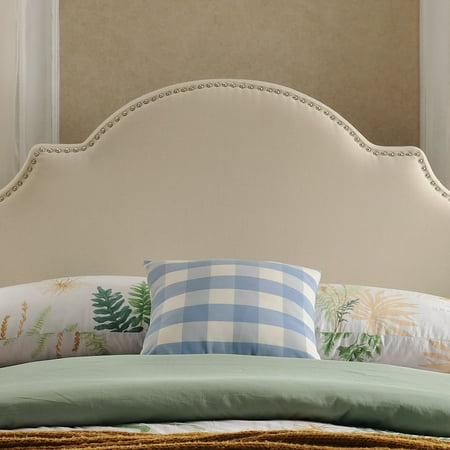 Noble House Mora Beige Fabric Queen/Full Headboard - Walmart.com