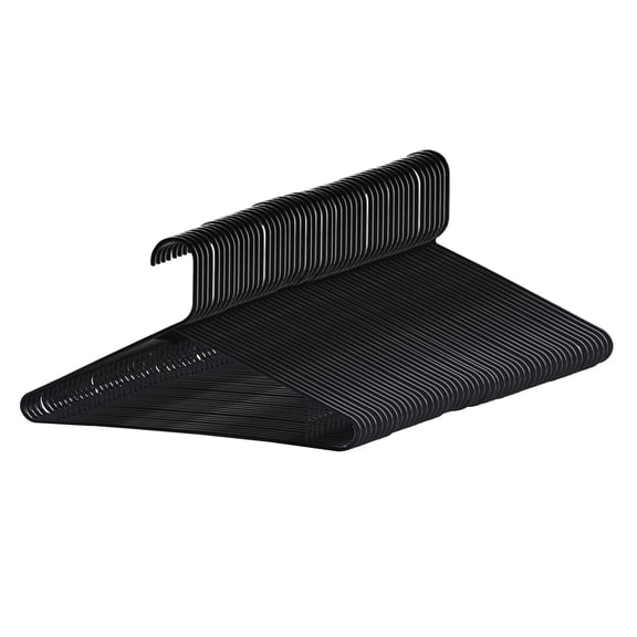 ClosetSelect 50 Pk Adult Plastic Hangers, Black