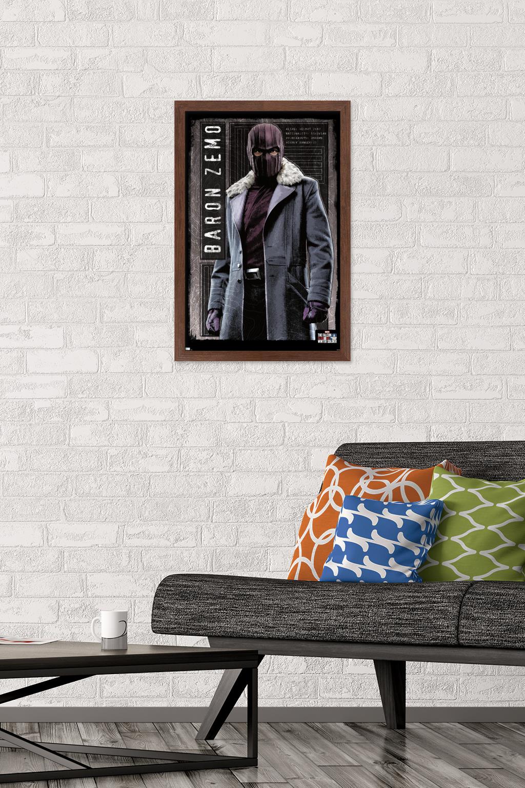 Marvel TeleVision Falcon and Winter Soldier - Baron Zemo Wall Poster, 14.725" x 22.375", Framed